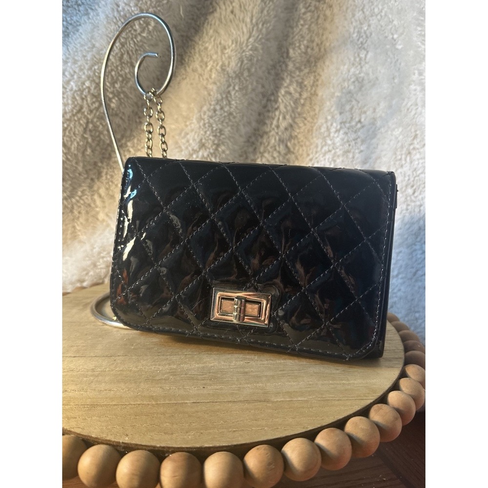 Quilted  Black Bag with Chain Strap, fabulous shoulder bag